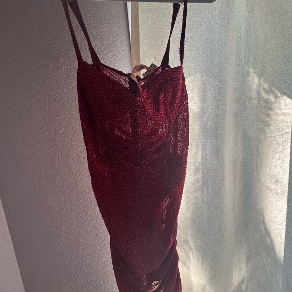 Oh Polly Deep Red Sequin Chemise